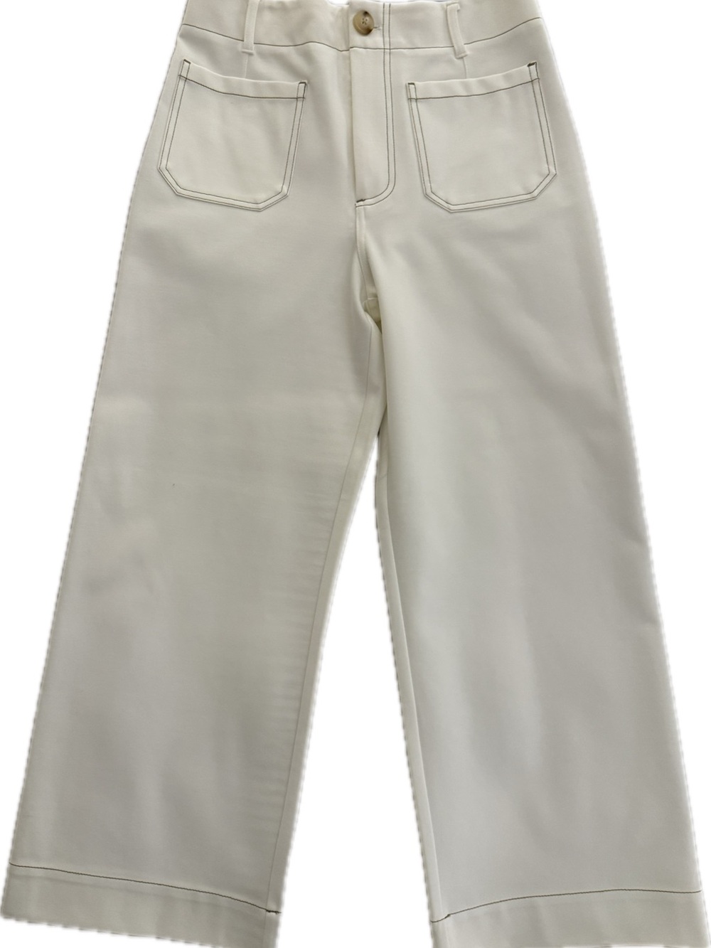 Jones & CO Jones New York Cream Cropped Straight Leg, Mid Rise Pants NWT